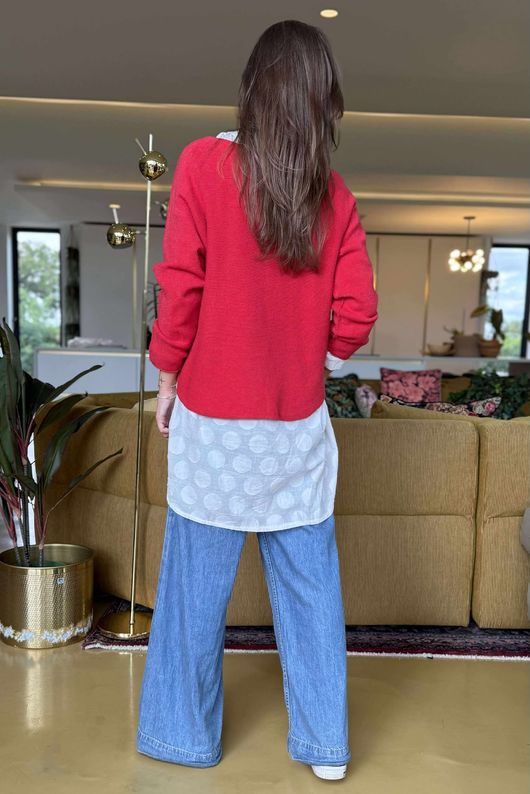 Made in Italy Conrad Body Skim Knit Jumper Rouge